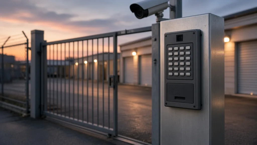 Facility gate with keypad